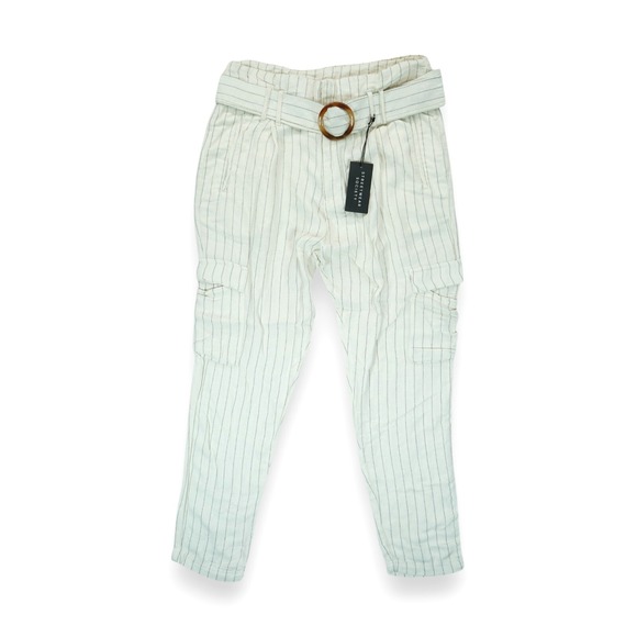 Streetwear Society Pants - NWT Streetwear‎ Society Women's Cargo Pants Size Large Striped Ivory Hip Hop